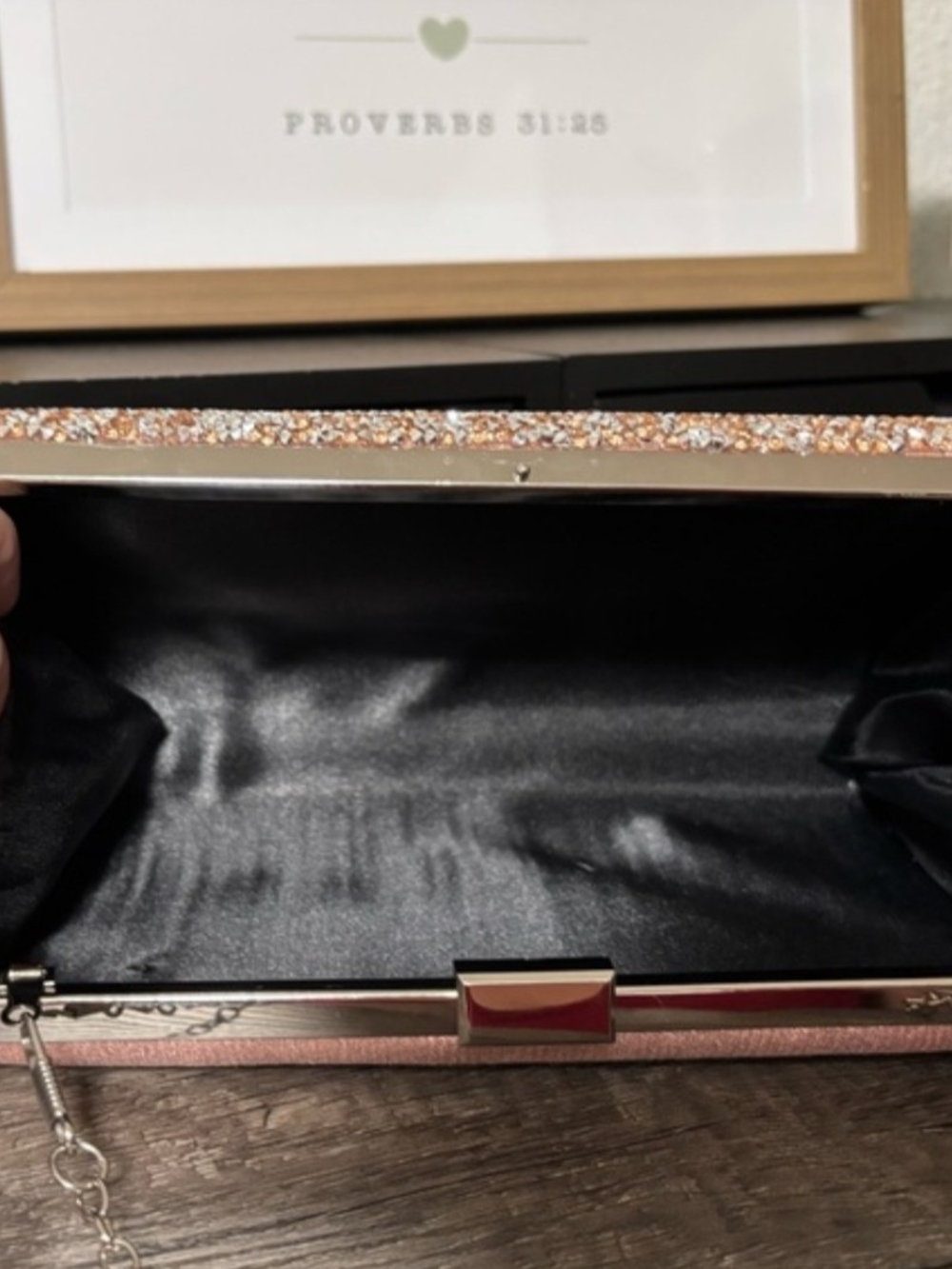 Glitter Evening Clutch in Copper Sparkle - Picture 4 of 8